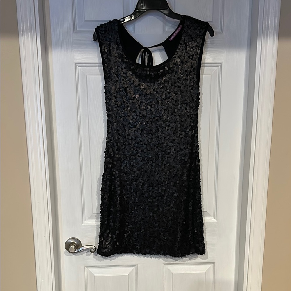 Black Sequin Sleeveless Dress